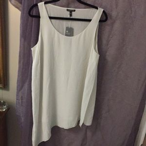 Eileen Fisher 100 % silk ivory tank. Sz L